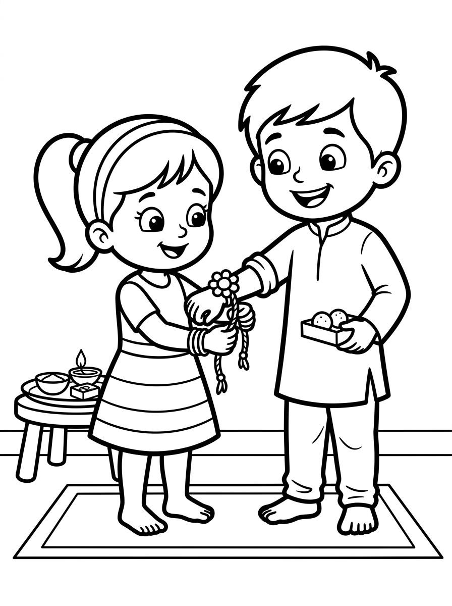Brother and Sister Rakhi Card