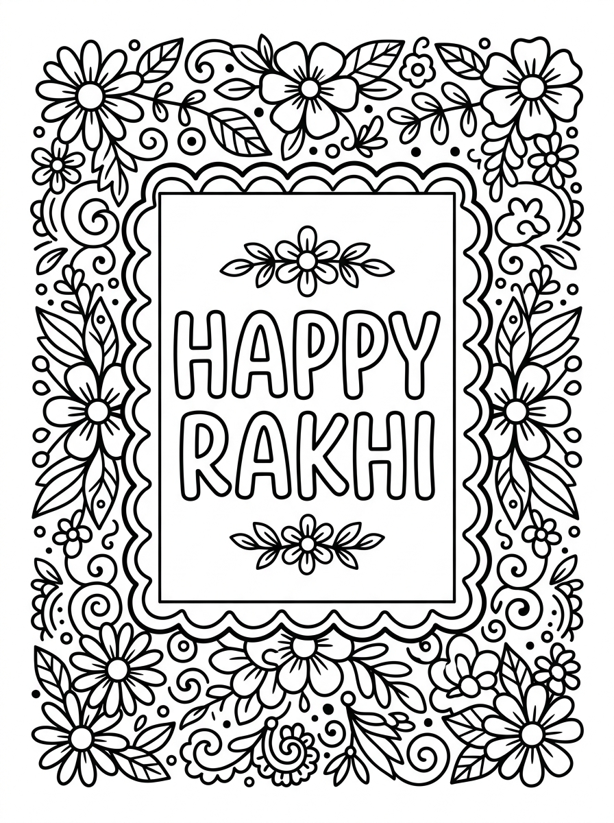 Happy Rakhi Greeting Card Design