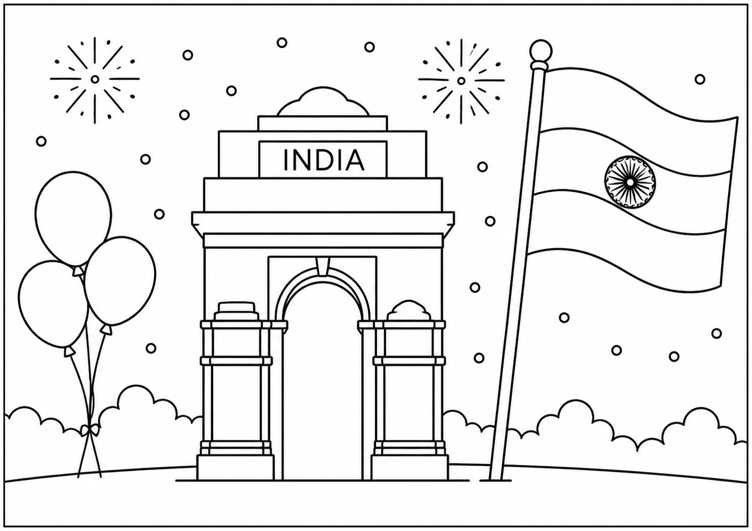 India Gate Monument & Flag