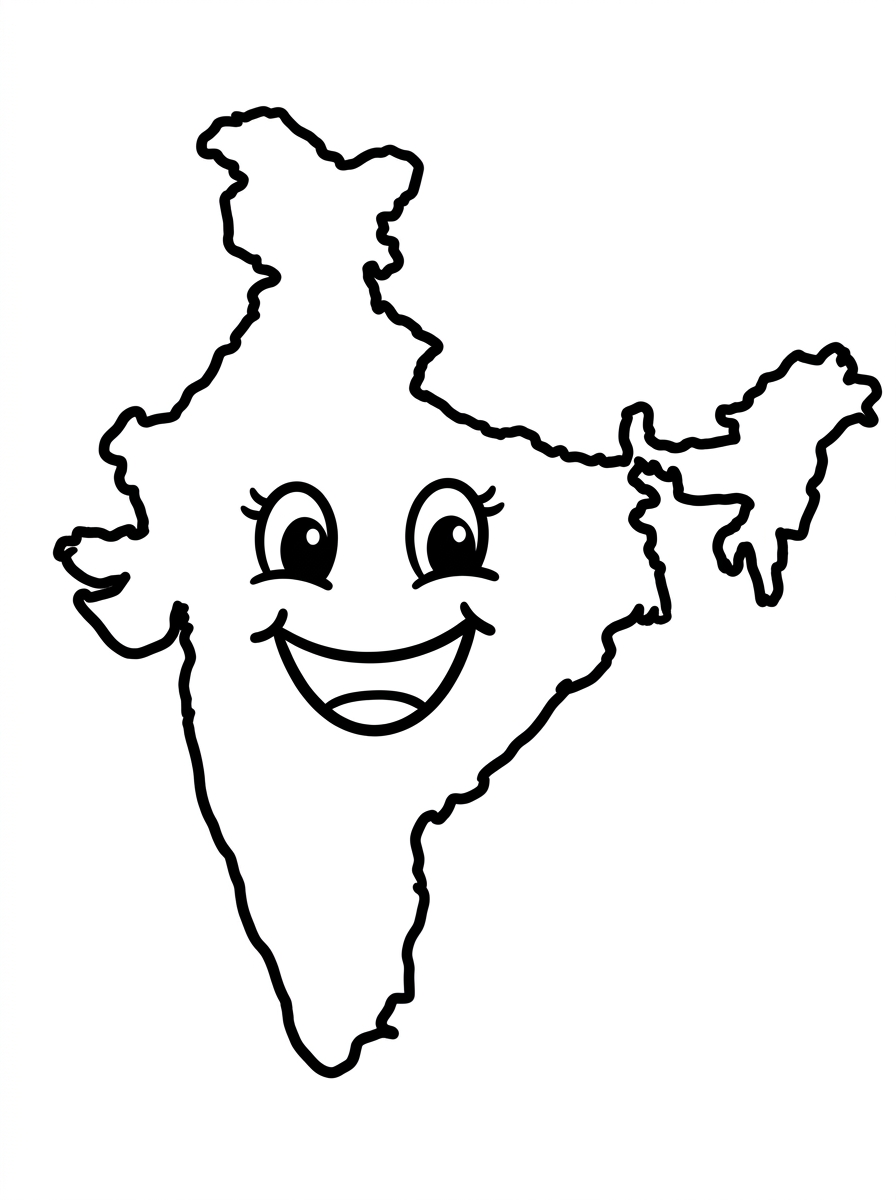 Friendly India Map Mascot