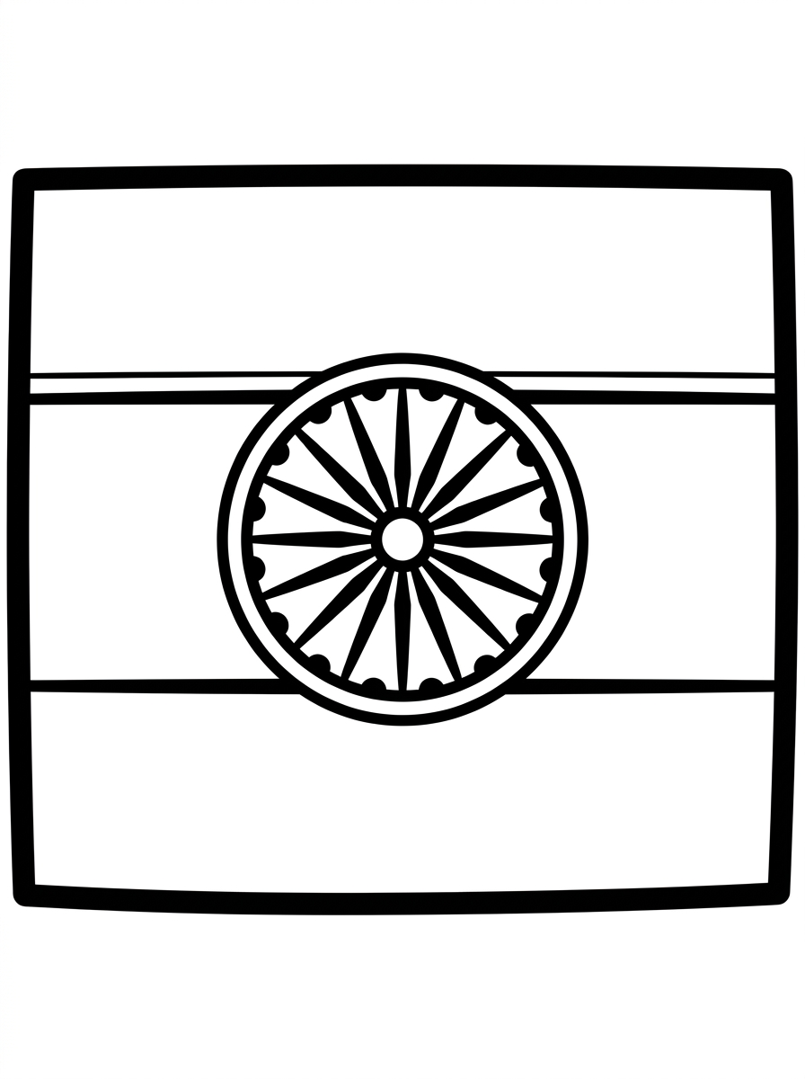 Indian Flag Outline Drawing
