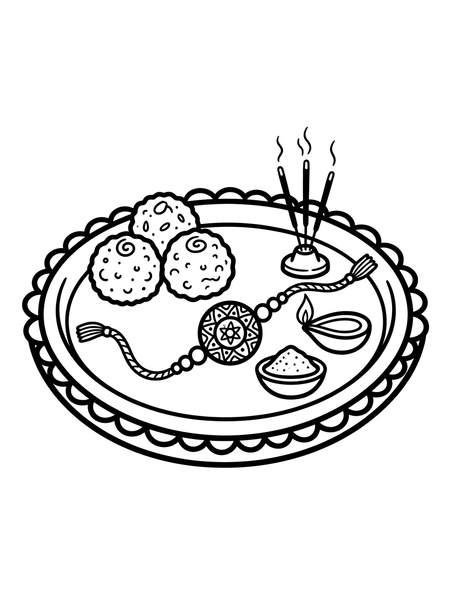 Rakhi Puja Plate Greeting Card
