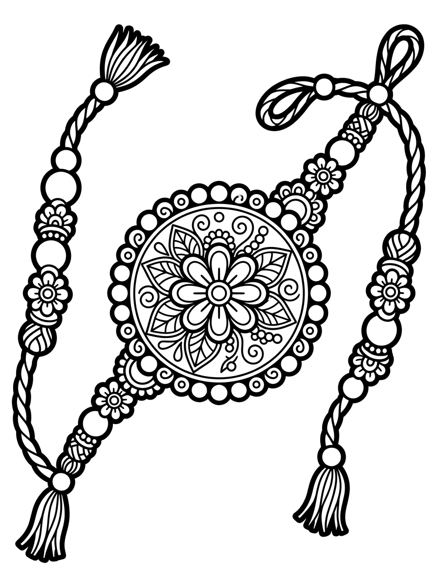 Rakhi Thread Outline Card
